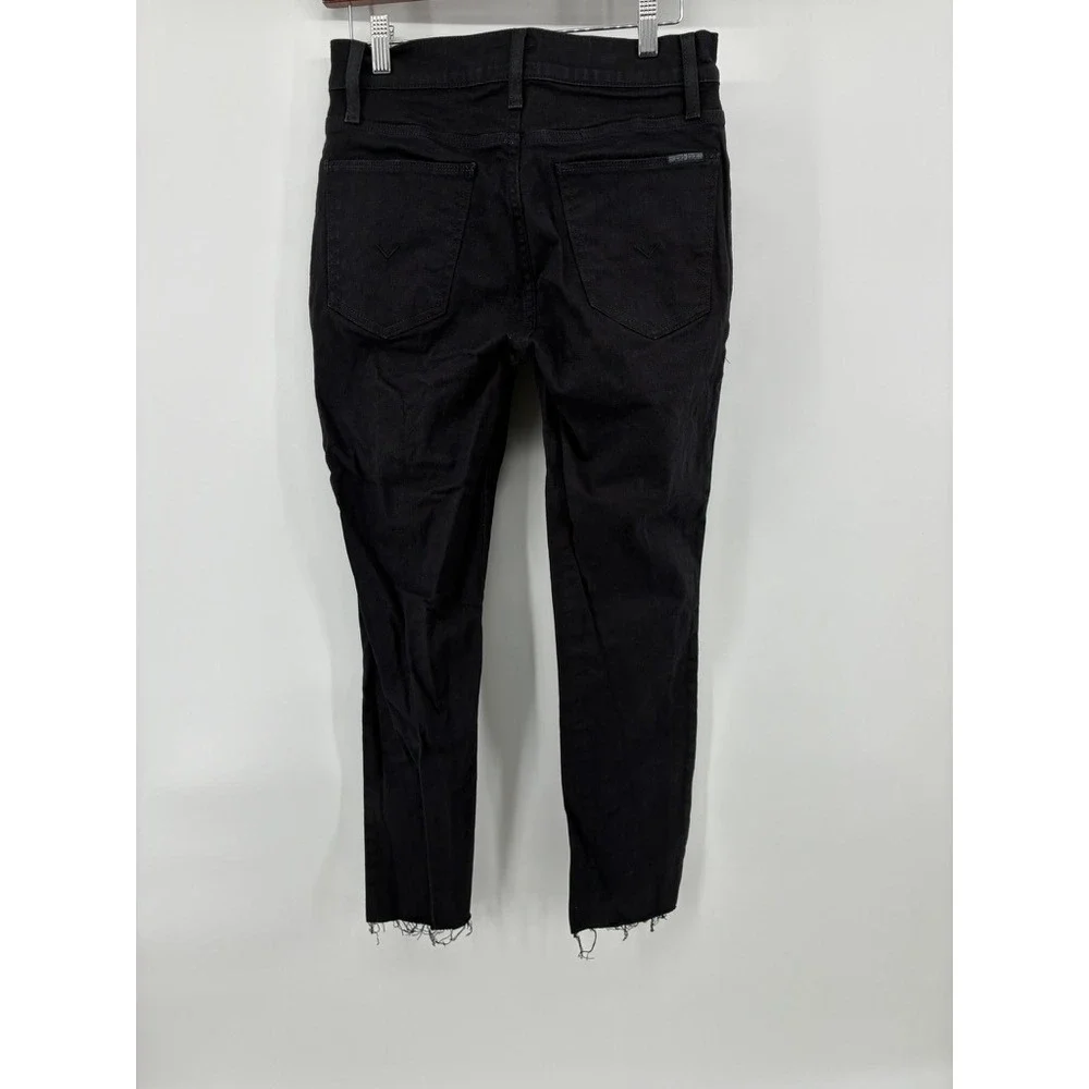 Hudson Ace Dal Black Skinny Jeans Raw Hem Size 30‎ ZGSDAL6829